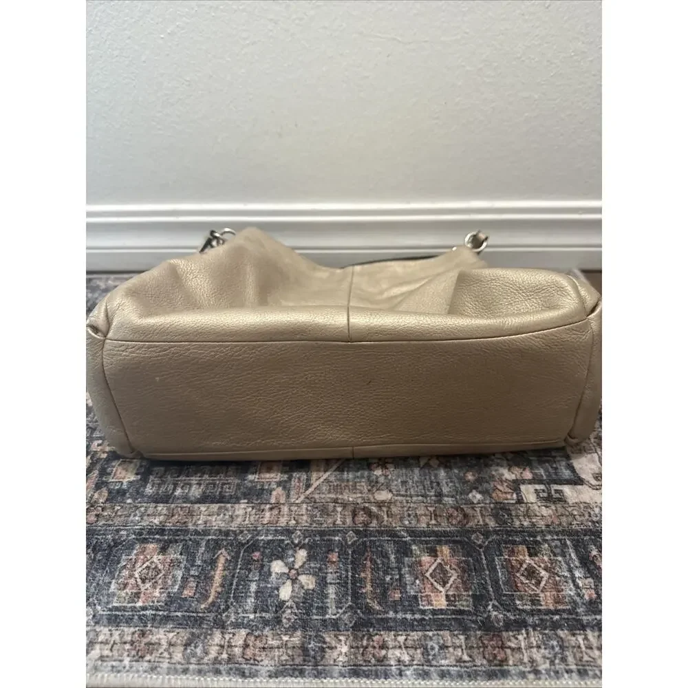 Coach Madison Phoebe Gold Tan Leather 3 Compartments Shoulder Bag‎